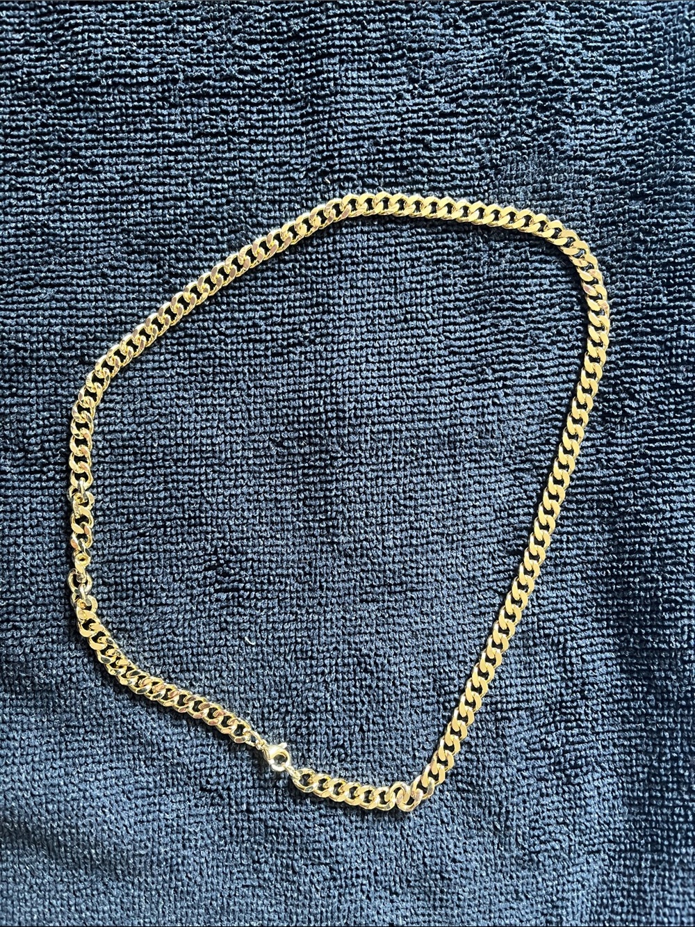 Gold Curb Chain Necklace - Women Jewelry